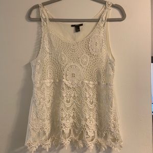 Forever 21 Floral Crochet Tank Top